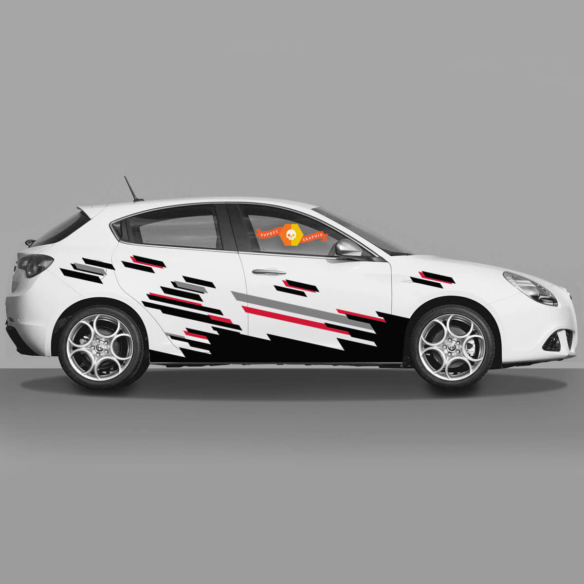 2x দরজা বডি ডিক্যাল আলফা রোমিও জুলিয়েটা স্টিকার ডিক্যাল ভাইনাইল গ্রাফিক্স আর্বান স্টাইল
