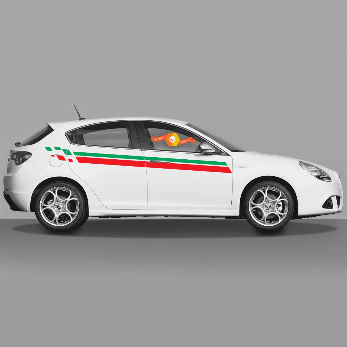 2x Doors Body Decal fits Alfa Romeo Giulietta Stickers Decals Vinyl Graphics Italy Flag snippet 2021