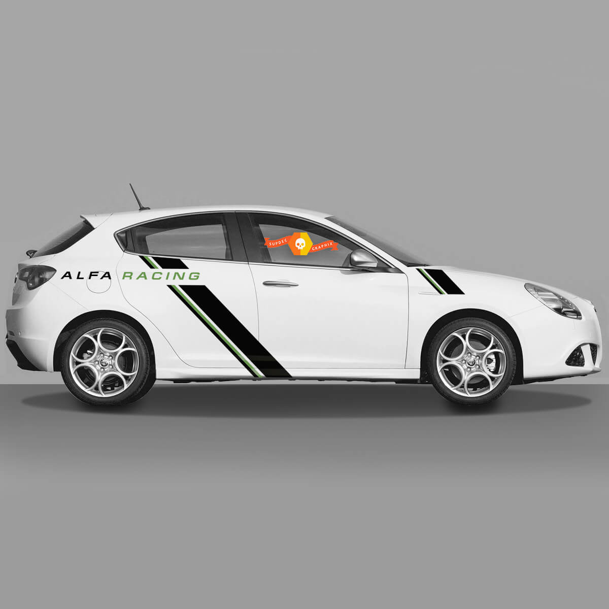 2x Doors Body Decal fits Alfa Romeo Giulietta Stickers Decals Vinyl Graphics Alfa Racing