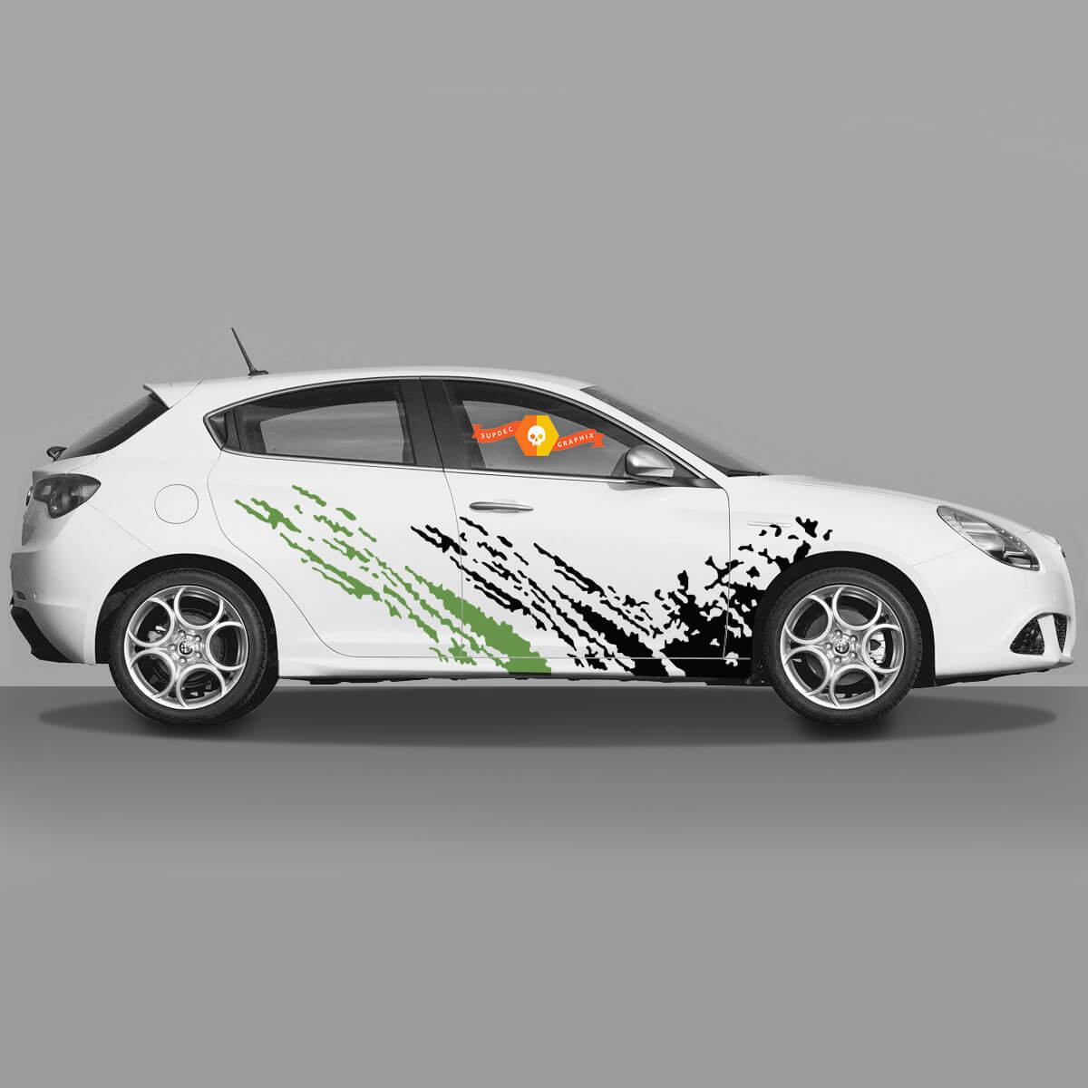 2x Doors Body Decal fits Alfa Romeo Giulietta Stickers Decals Vinyl Graphics Flying Mud From Wheels