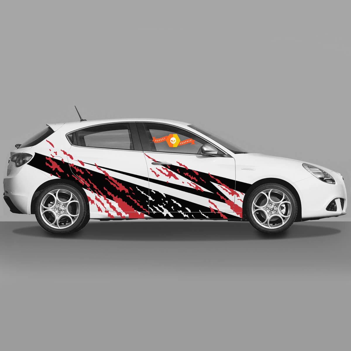 2x Doors Body Decal fits Alfa Romeo Giulietta Stickers Decals Vinyl Graphics Fire Road Style