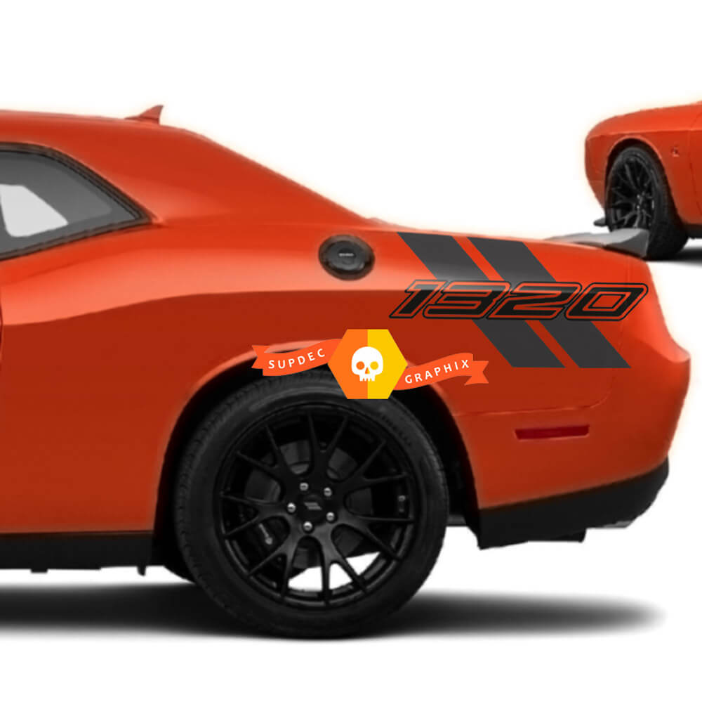 2 colors Side Bed Vinyl Decal Stickers Kit for Dodge Challenger R/T Scat Pack 1320