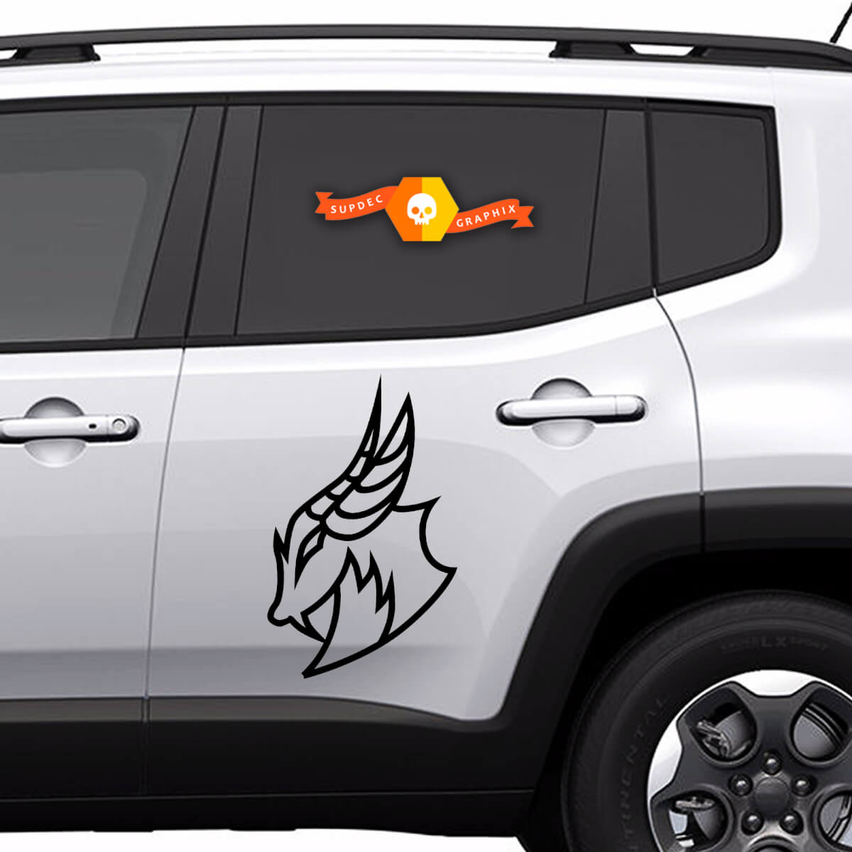Pair Vinyl Decals side Graphic Stickers Jeep Renegade Capricorn 2022