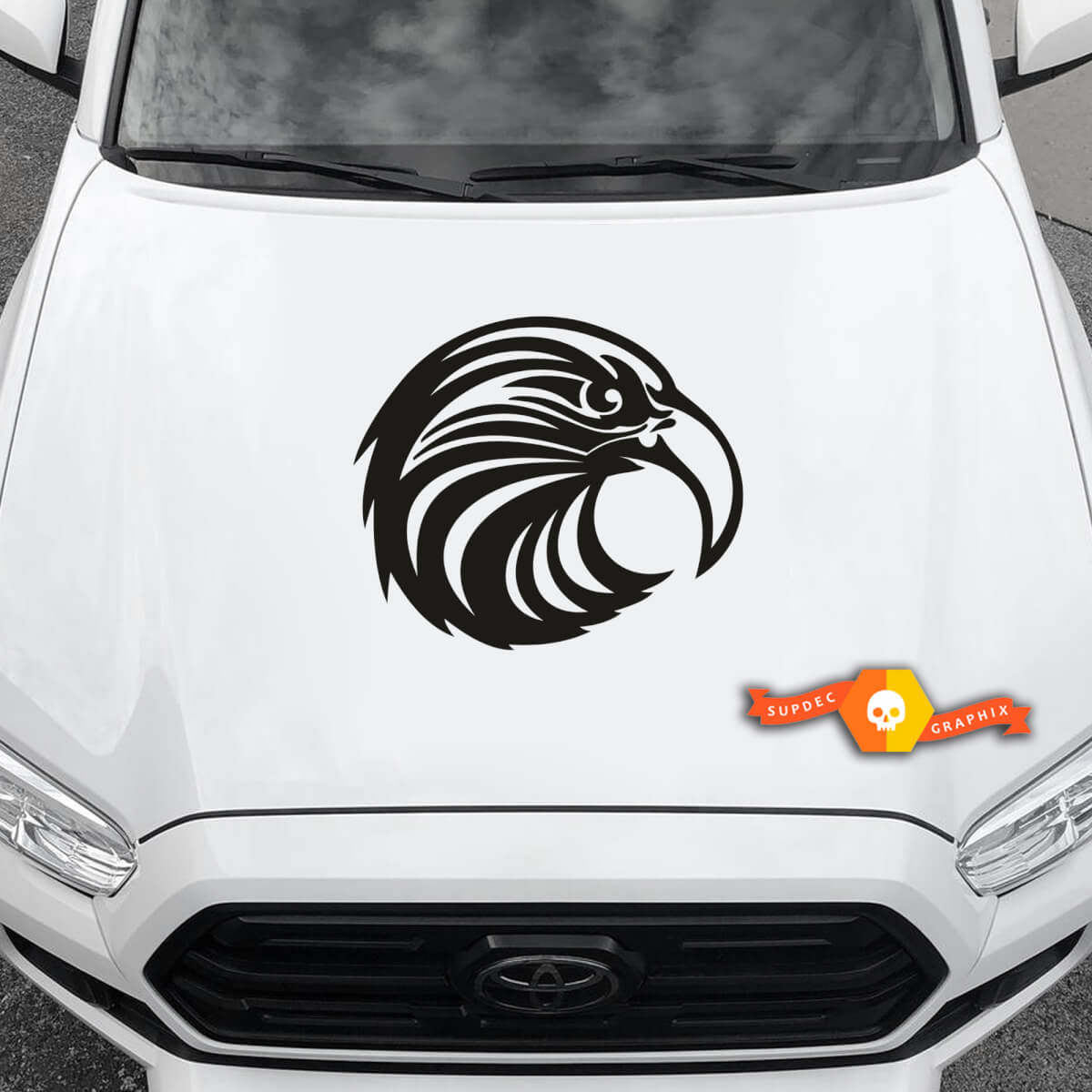 Any Car Hood Vinyl Decals Graphic Stickers Car hood Big eagle head drawing 2022
