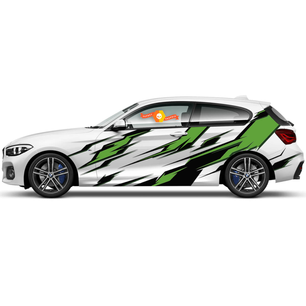 Pair Vinyl Decals Graphic Stickers side for BMW 1 Series 2015 Ninja style 