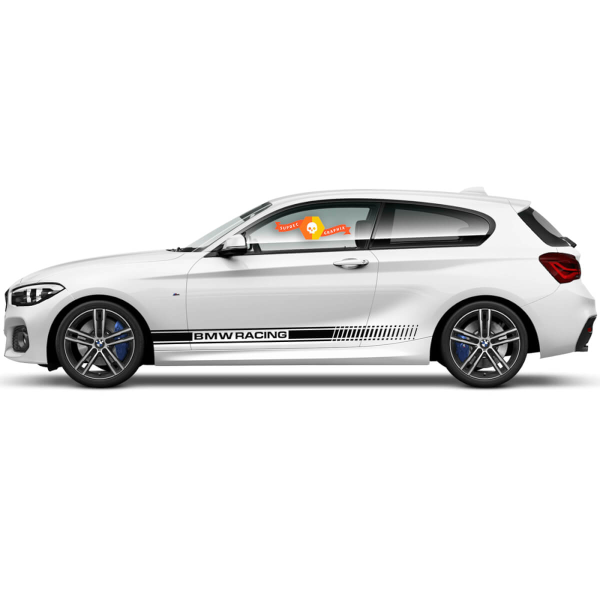 Pair Vinyl Decals Graphic Stickers side rocker panel bmw 1 series 2015 Racing
