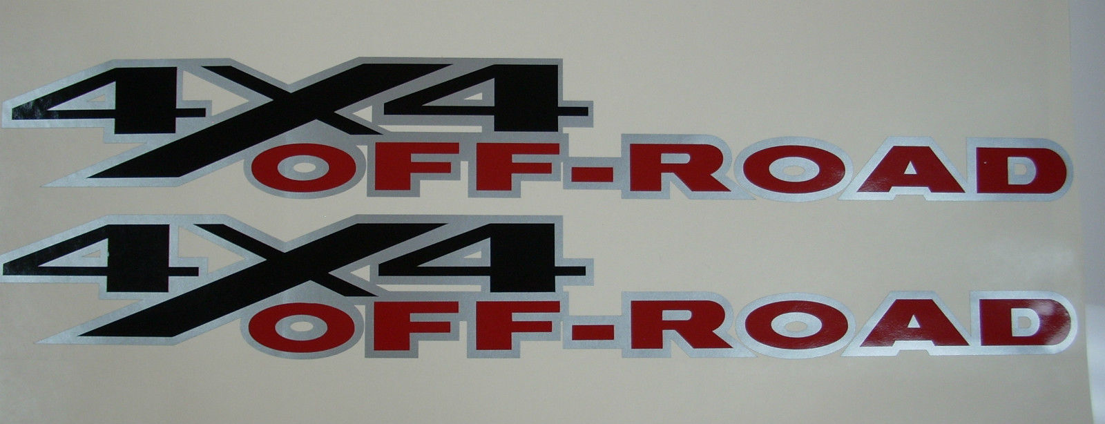 2 DODGE RAM 4x4 OFF ROAD TRUCK Silver Outline Vinyl Stickers Decals Stick