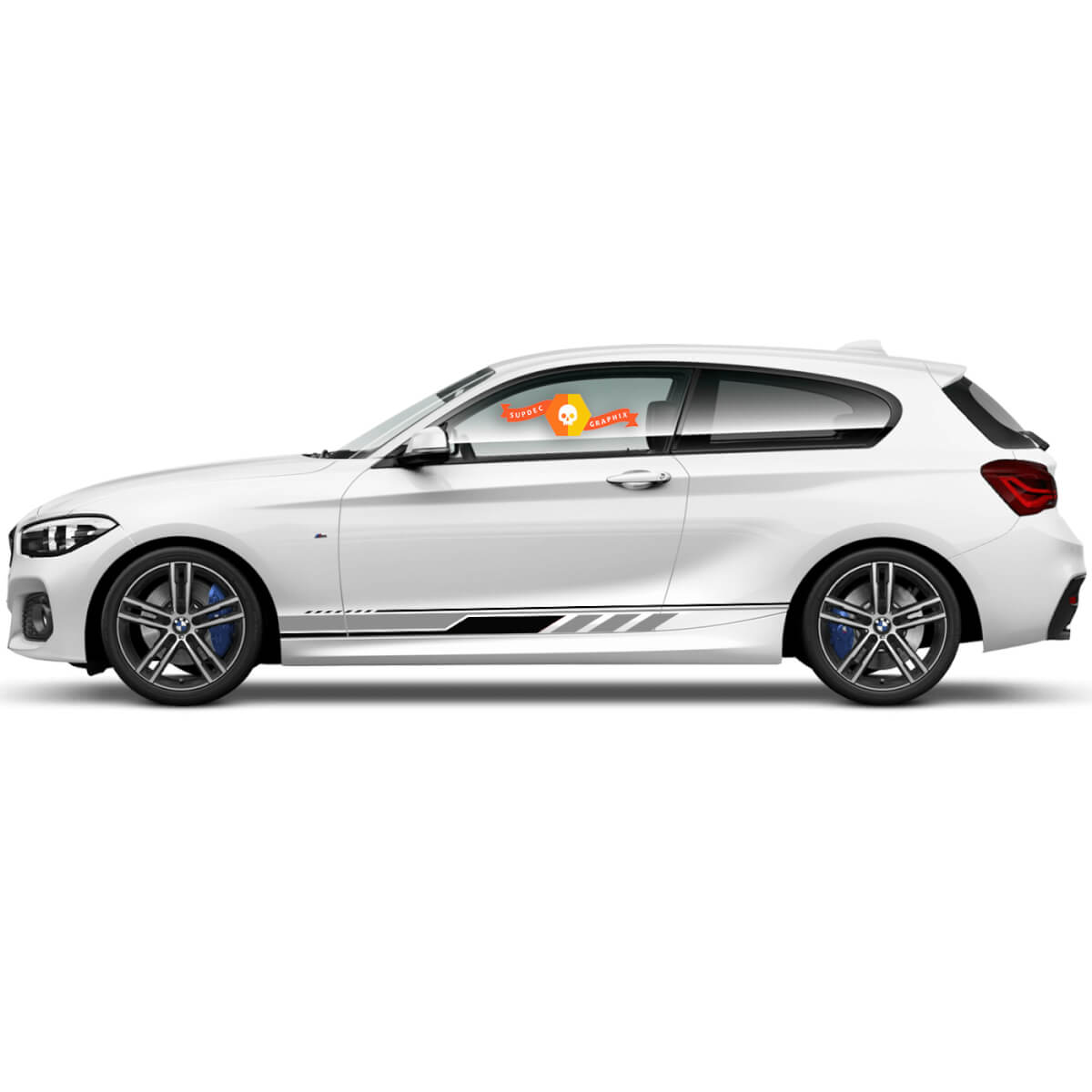 2x Vinyl Decals Graphic Stickers side bmw 1 series 2015 rocker panel strip