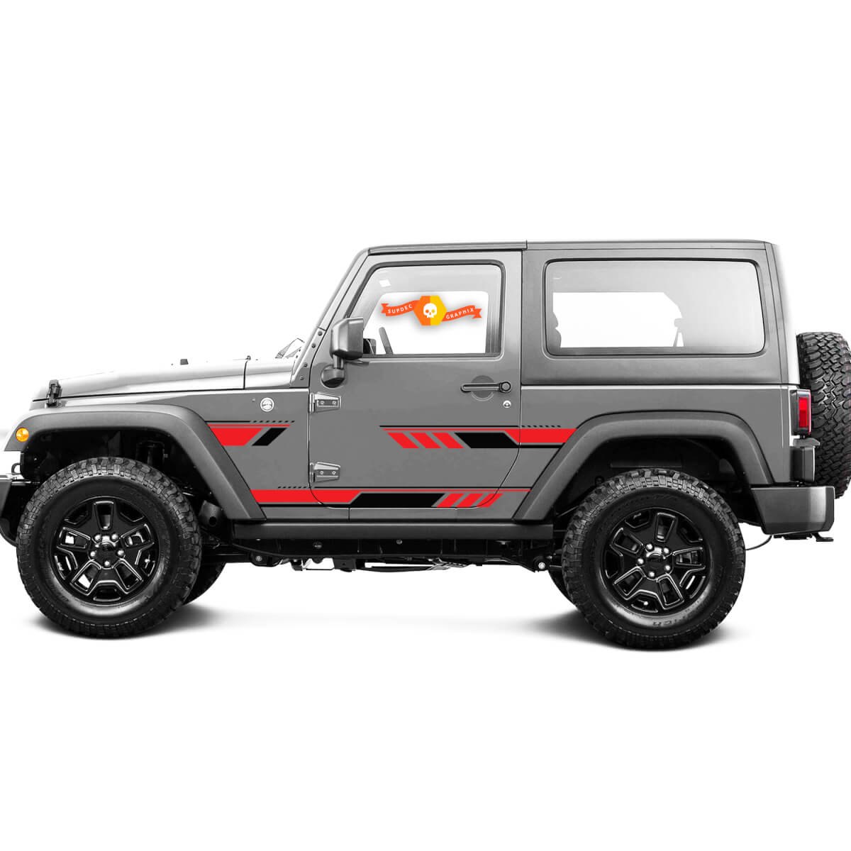 2 Colors New JEEP Decal Sticker Stripes side door graphics Wrangler Door