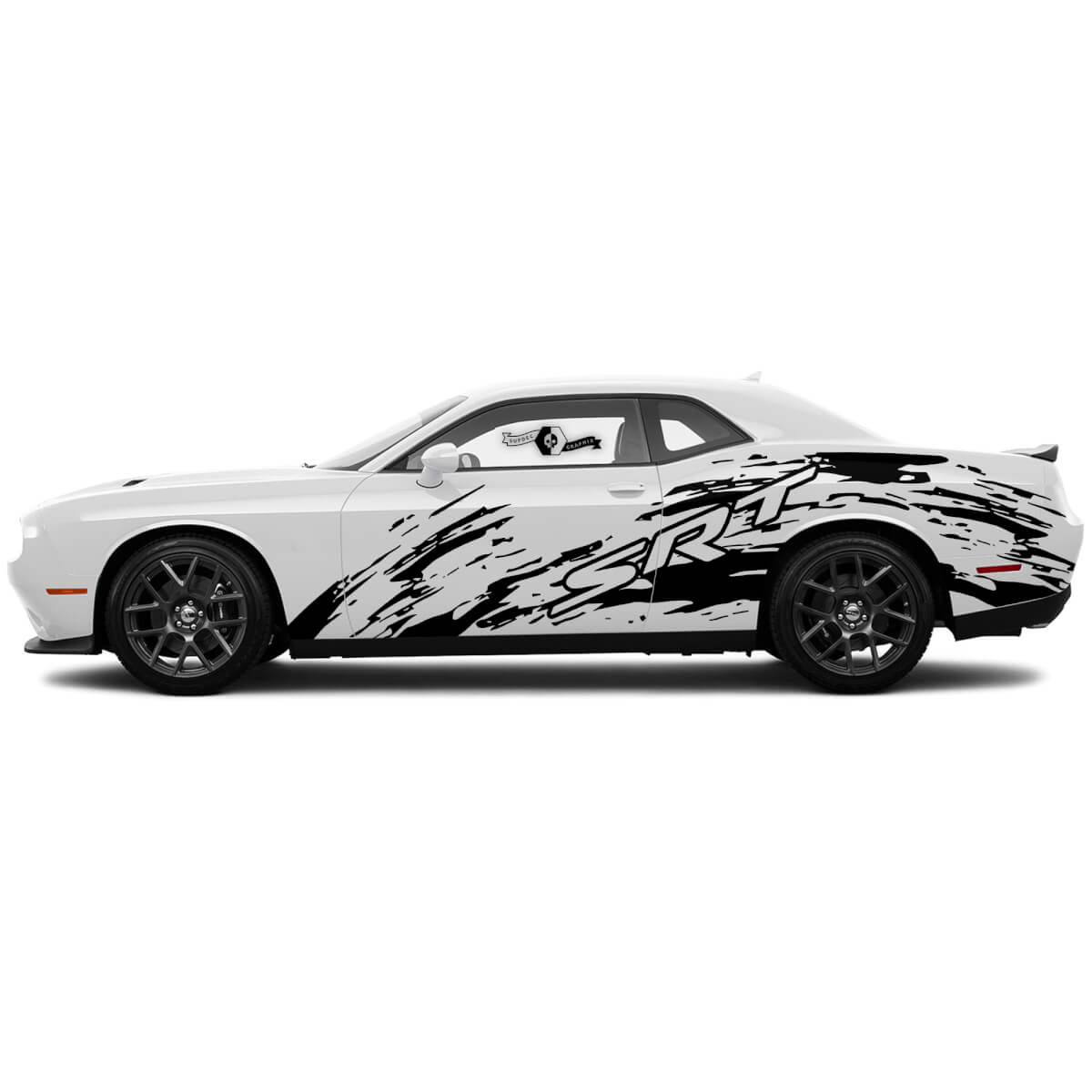 Pair New Dodge Сharger or Challenger Scratches SRT Destroyed Splash Door Side Grunge Stickers Decals Vinyl Graphics