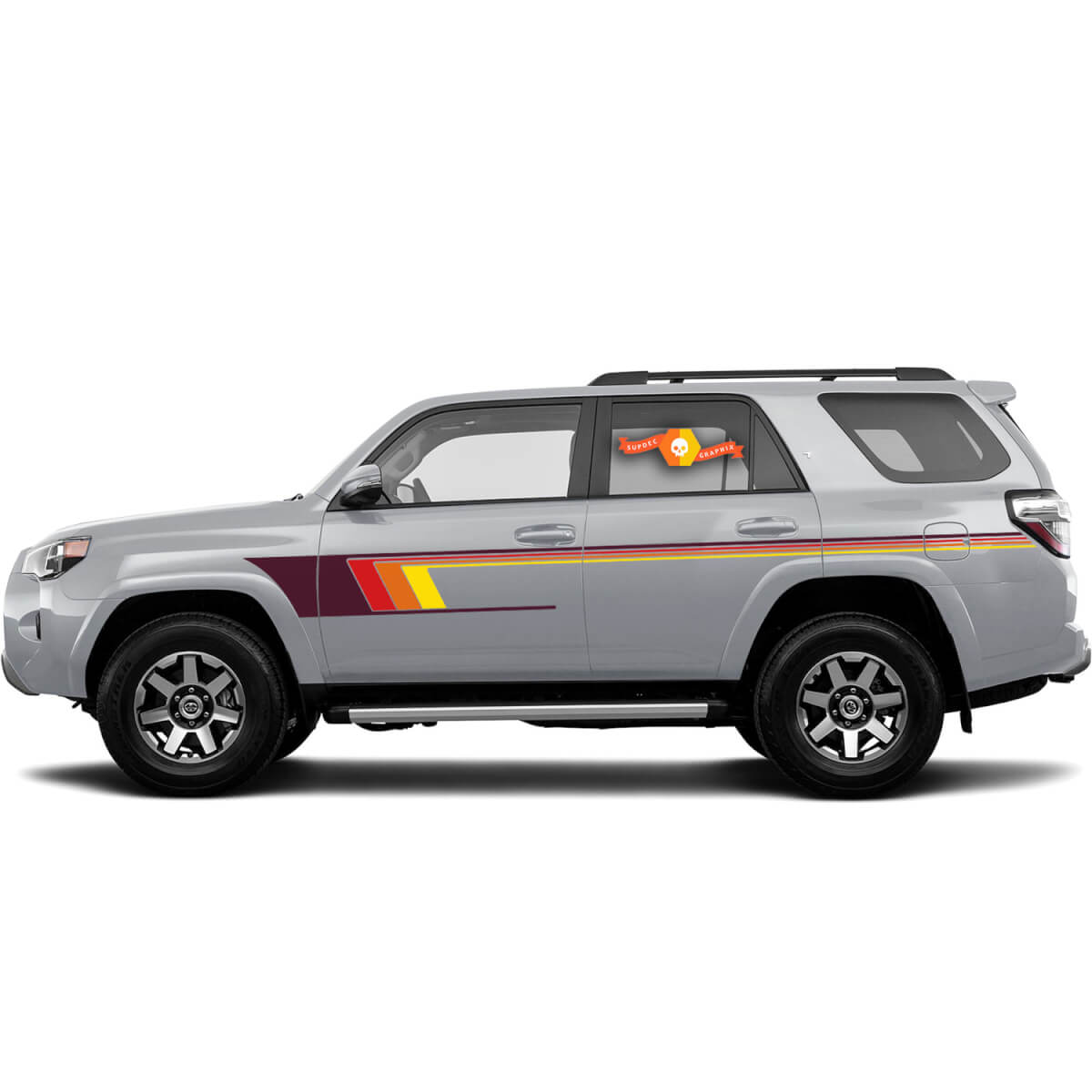 Pair of 4Runner TRD Side doors Retro Stripe Vinyl Decals Stickers for Toyota Splash 4Runner TRD