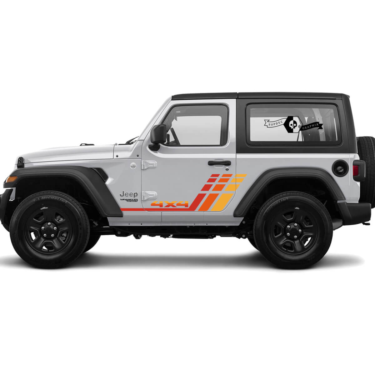 Jeep Rubicon Retro Vintage 4x4 2 doors racing stripe kit sport Off Road Graphic Kits