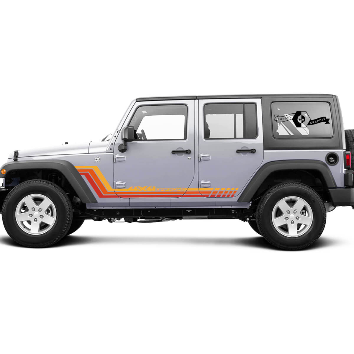 Jeep Rubicon Retro Vintage 4x4 Off-Road 4 doors racing stripe kits sport Off Road Graphic