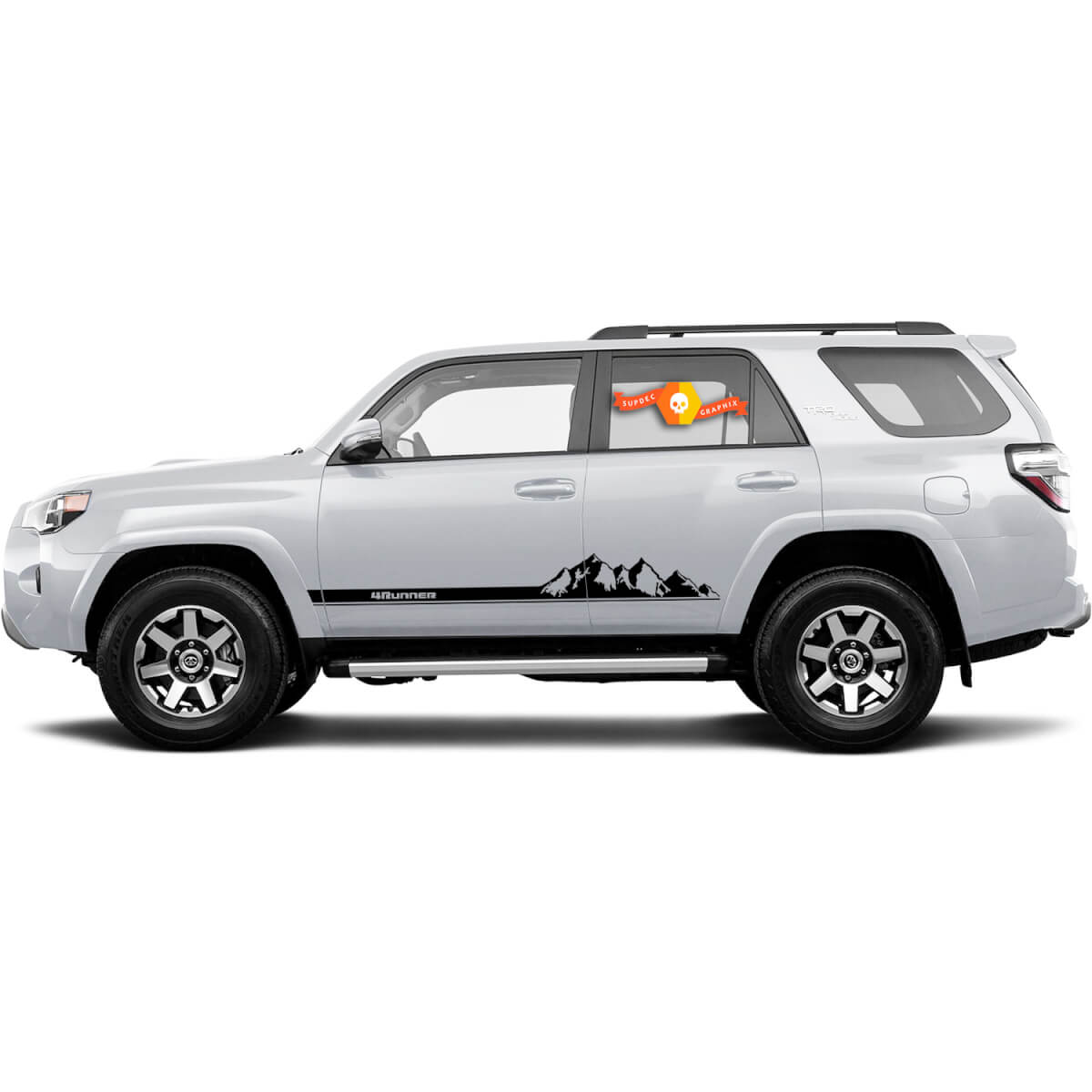 Pair of Mountains 4Runner Side Rocker Panel Doors Vinyl Decals Stickers for Toyota 4Runner TRD