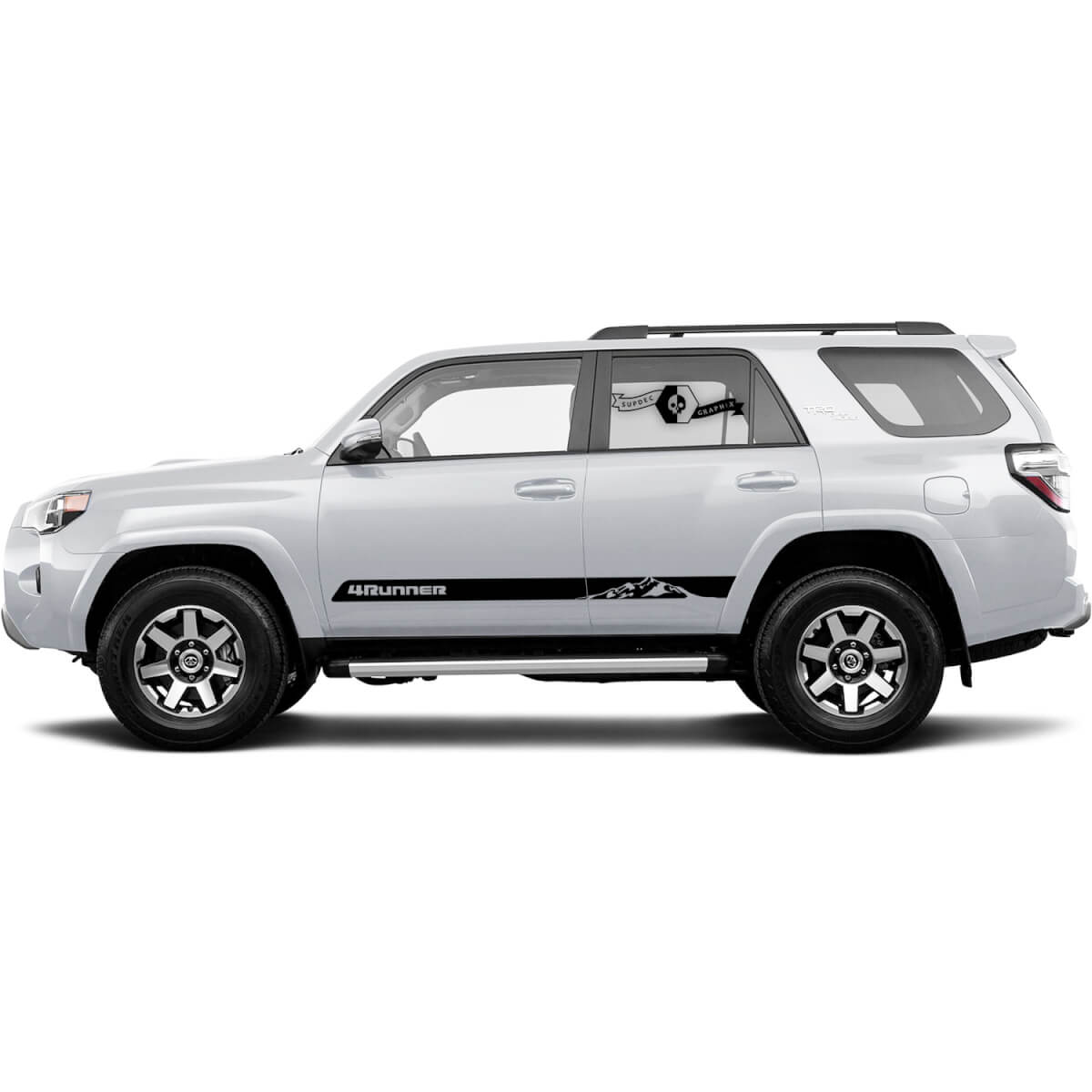 Pair of Mountains 4Runner Side Doors Mountain Vinyl Decals stripe Stickers for Toyota 4Runner TRD