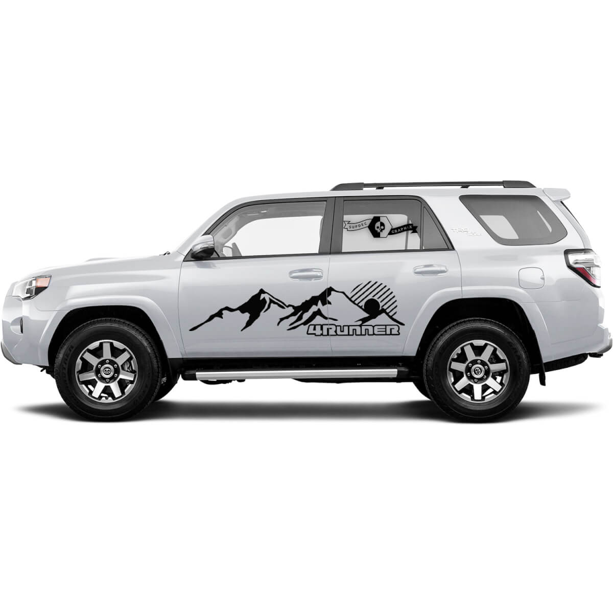 2x 4Runner Side Doors Vinyl Mountains Decals WRAP Stickers for Toyota 4Runner TRD 