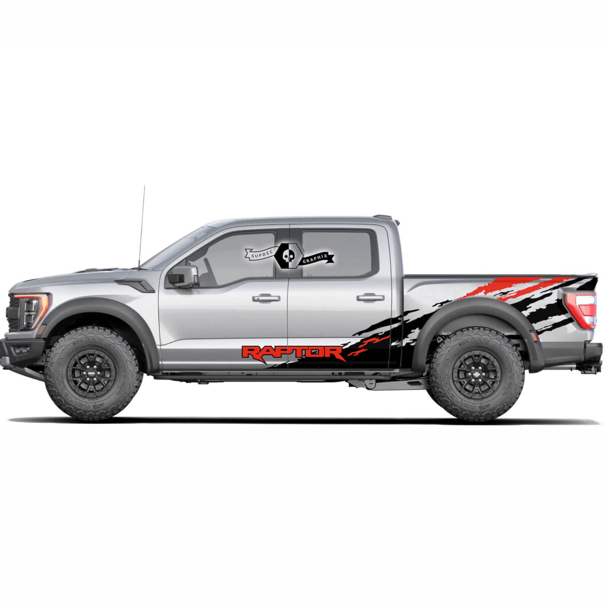 Pair Ford F150 Raptor Distressed  pickup 2 colors Splash WRAP decal sticker
