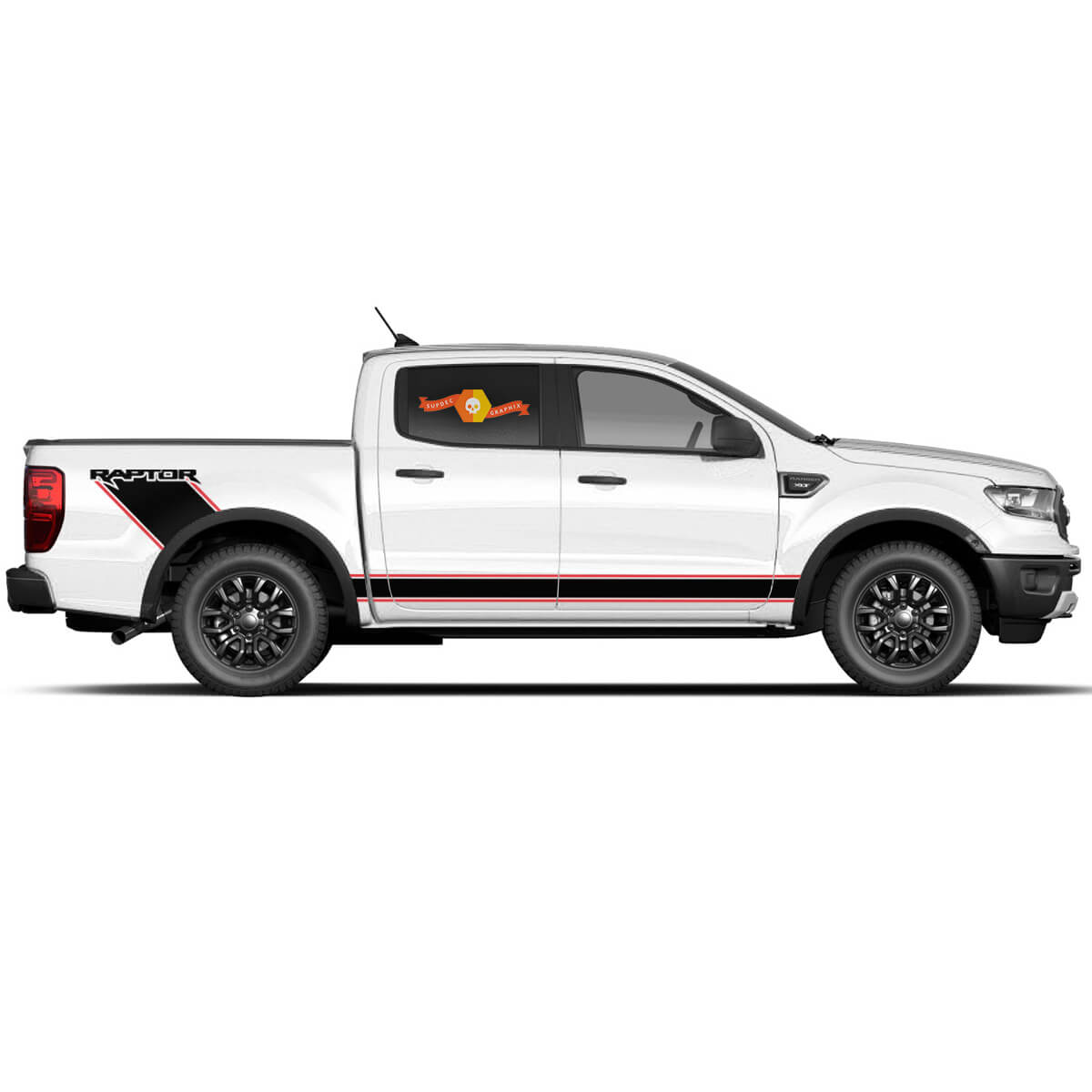 Pair Ford F150 Raptor pickup 2 colors Stripe full size decal sticker
