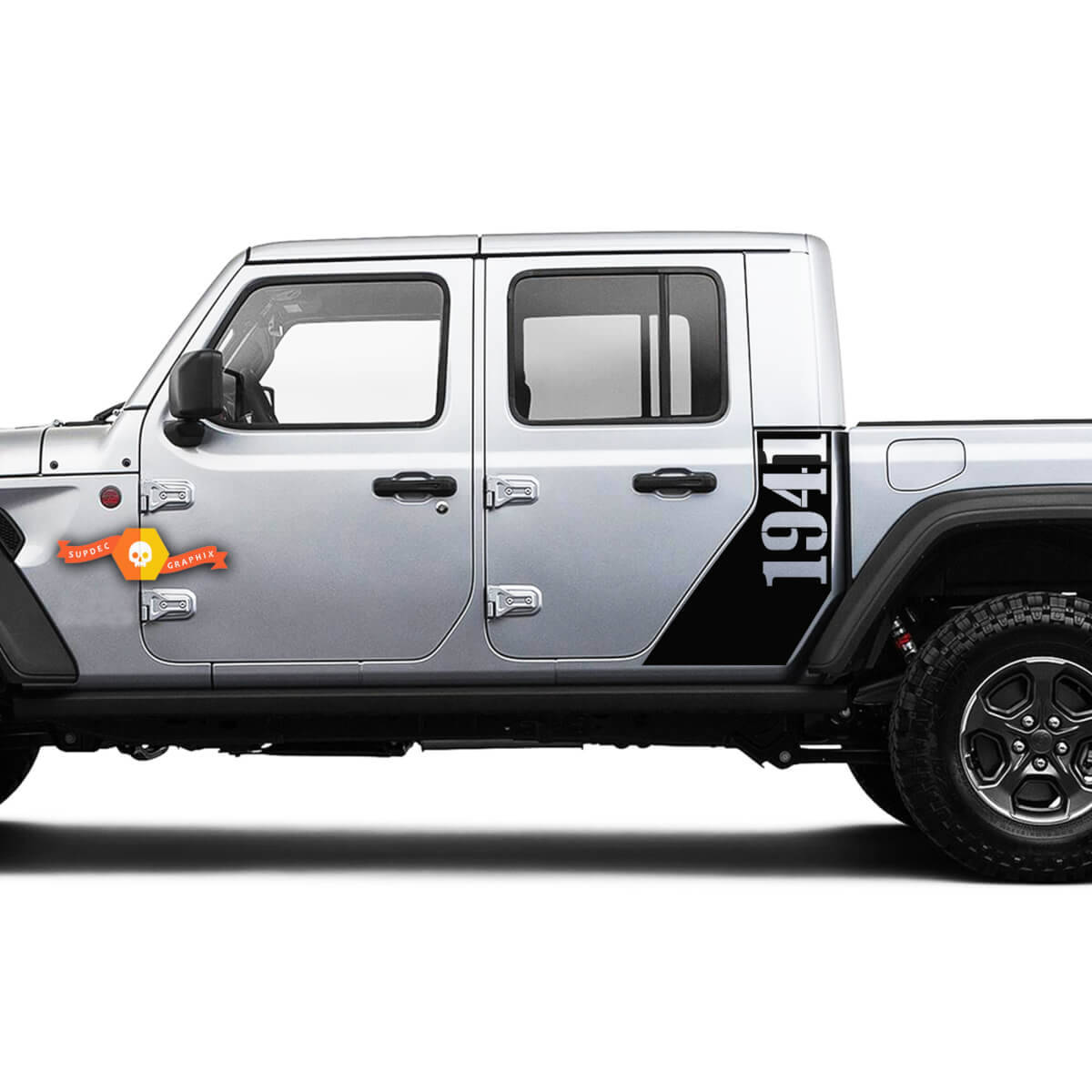 Jeep Gladiator Side 1941 World War Sticker Decal Factory Style B Body Vinyl Graphic Stripes Kit 2018-2021 