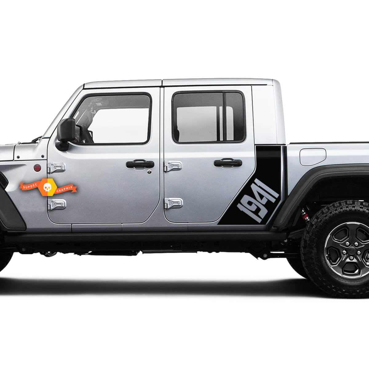 Jeep Gladiator Side 1941 World War Sticker Decal Factory Style D Body Vinyl Graphic Stripes Kit 2018-2021 