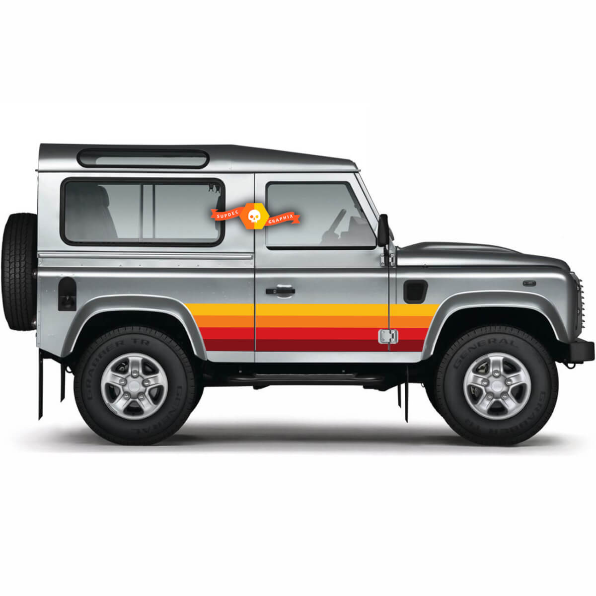 Land Rover Defender 90 - set of colors- Side doors  Color Choice Sticker Decal For Land Rover Defender 90