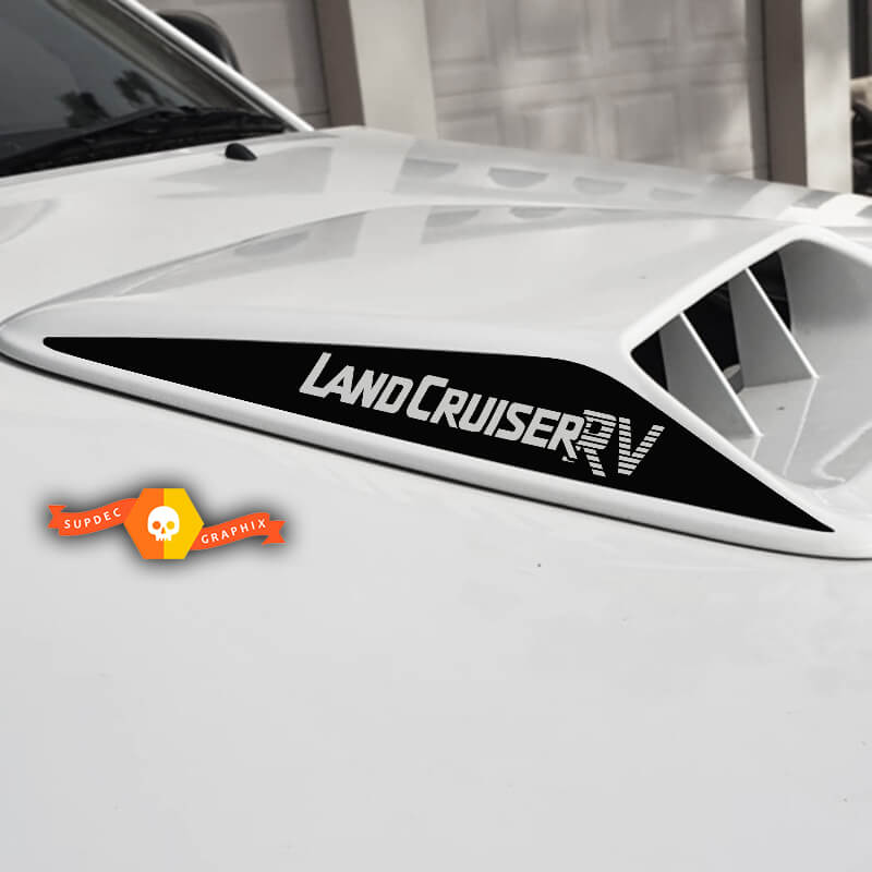 TOYOTA Landcruiser Bonnet Scoop decals with LANDCRUISER RV word vinyl hood decal sticker