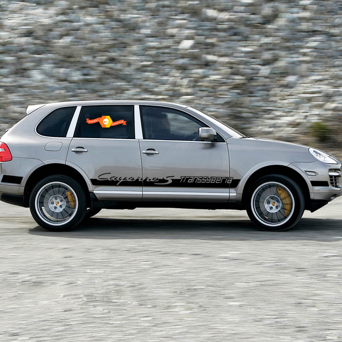 Pair New Porsche Cayenne S Transsyberian Side Stripes Kit Decal Sticker 1