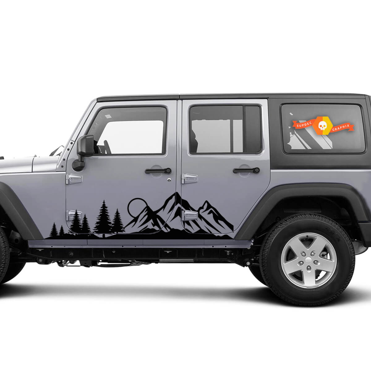 Jeep Sticker Decal | WRANGLER JK JL Forest Moon Gladiator Side Door Fender Window Rocker Panel Mountain Sticker Decal