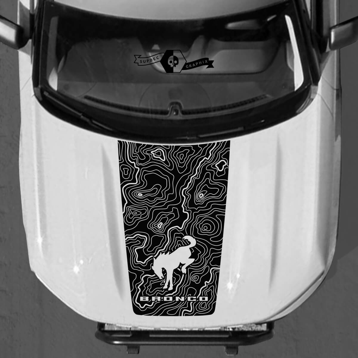 Topographical Map Decals Stickers for Ford Bronco Logo Sport SUV
