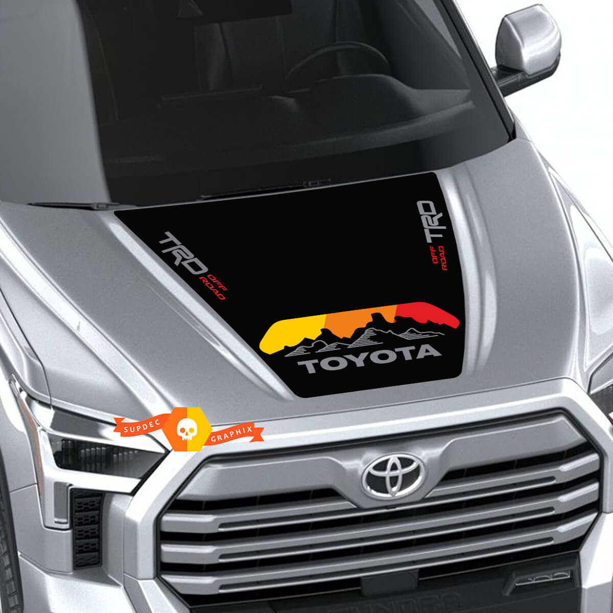 New Toyota Tundra 2022 Hood TRD SR5 Vintage Wrap Decal Sticker Graphics SupDec Design
