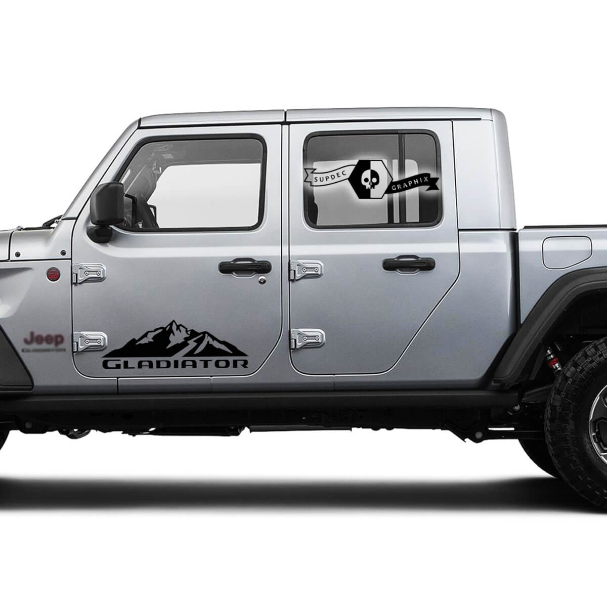 Pair Jeep Gladiator Door Mountains 2019 2020 2021 Vinyl Graphics Decal Sticker
