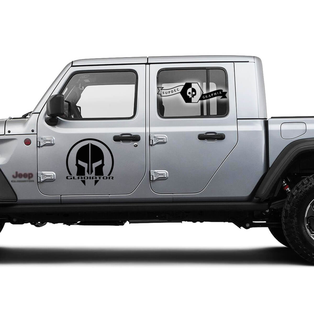 Pair Jeep Gladiator Door Gladiator Logo Vinyl Graphics Decal Sticker