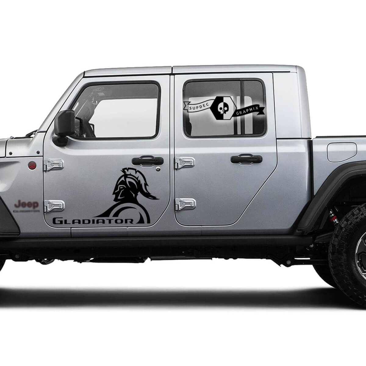 Pair Jeep Gladiator Door New Gladiator Vinyl Graphics Decal Sticker