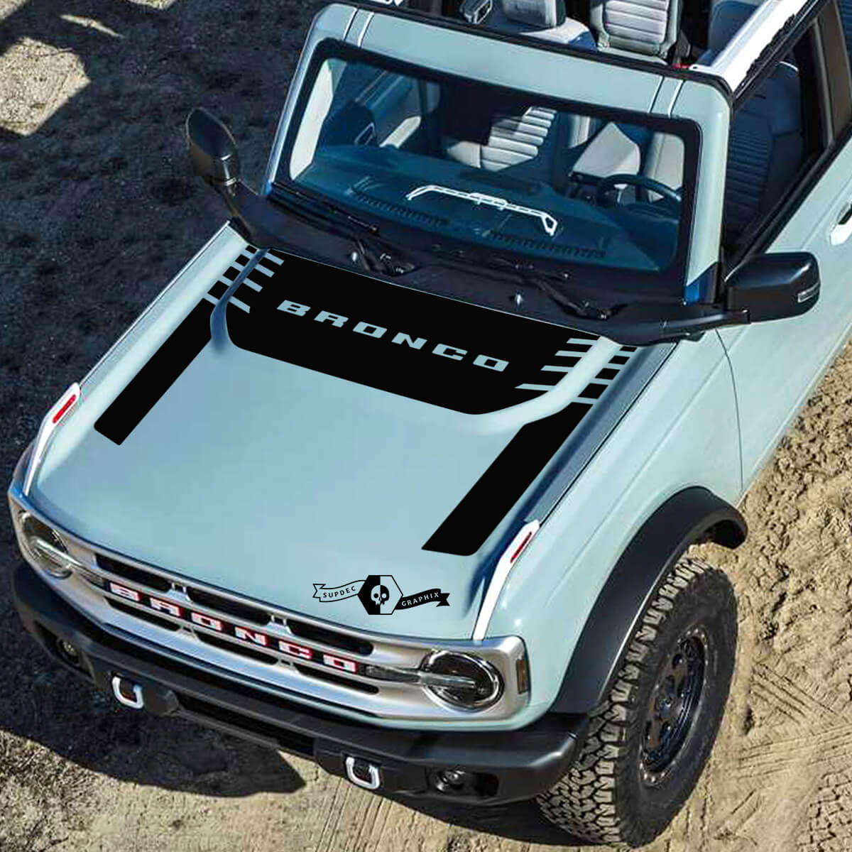 New Ford Bronco 2021 2022 Modern Full kit Logo Hood Vinyl Decal Kit Sticker Graphic