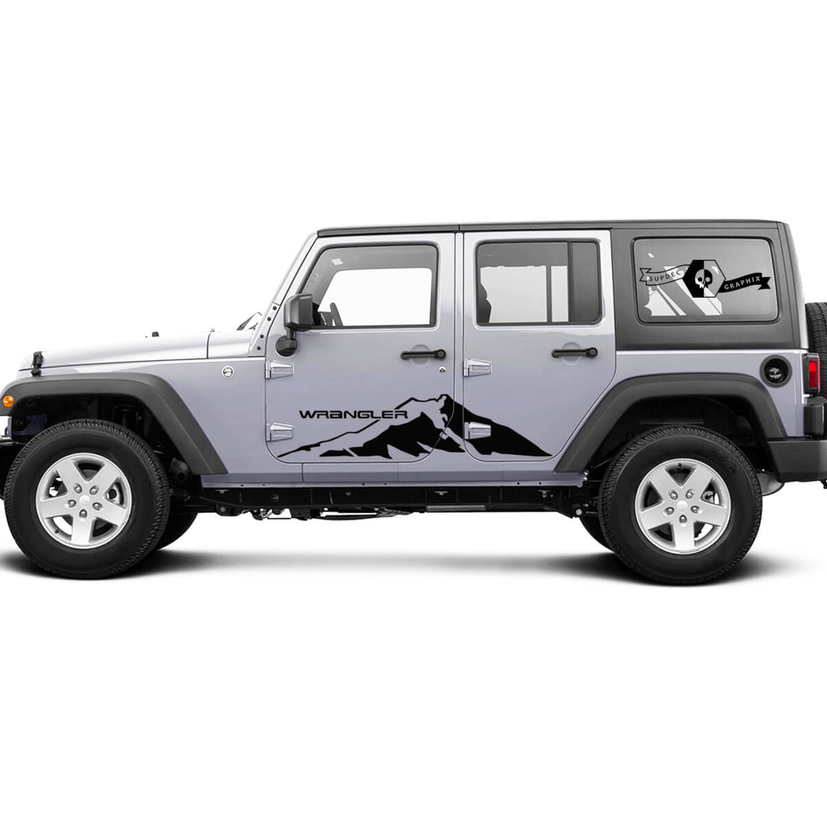 2 New JEEP Wrangler Unlimited 4 Door Decal Sticker Mountains side Graphics Decal Sticker