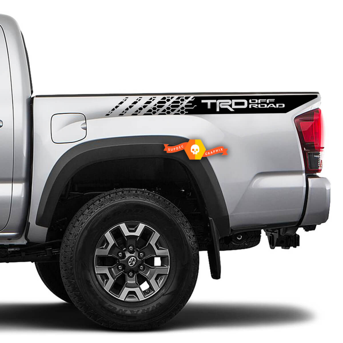Pair Toyota Tacoma 2016 - 2022 TRD Geometric Shapes Side Bed Vinyl Decal Sticker Graphics
