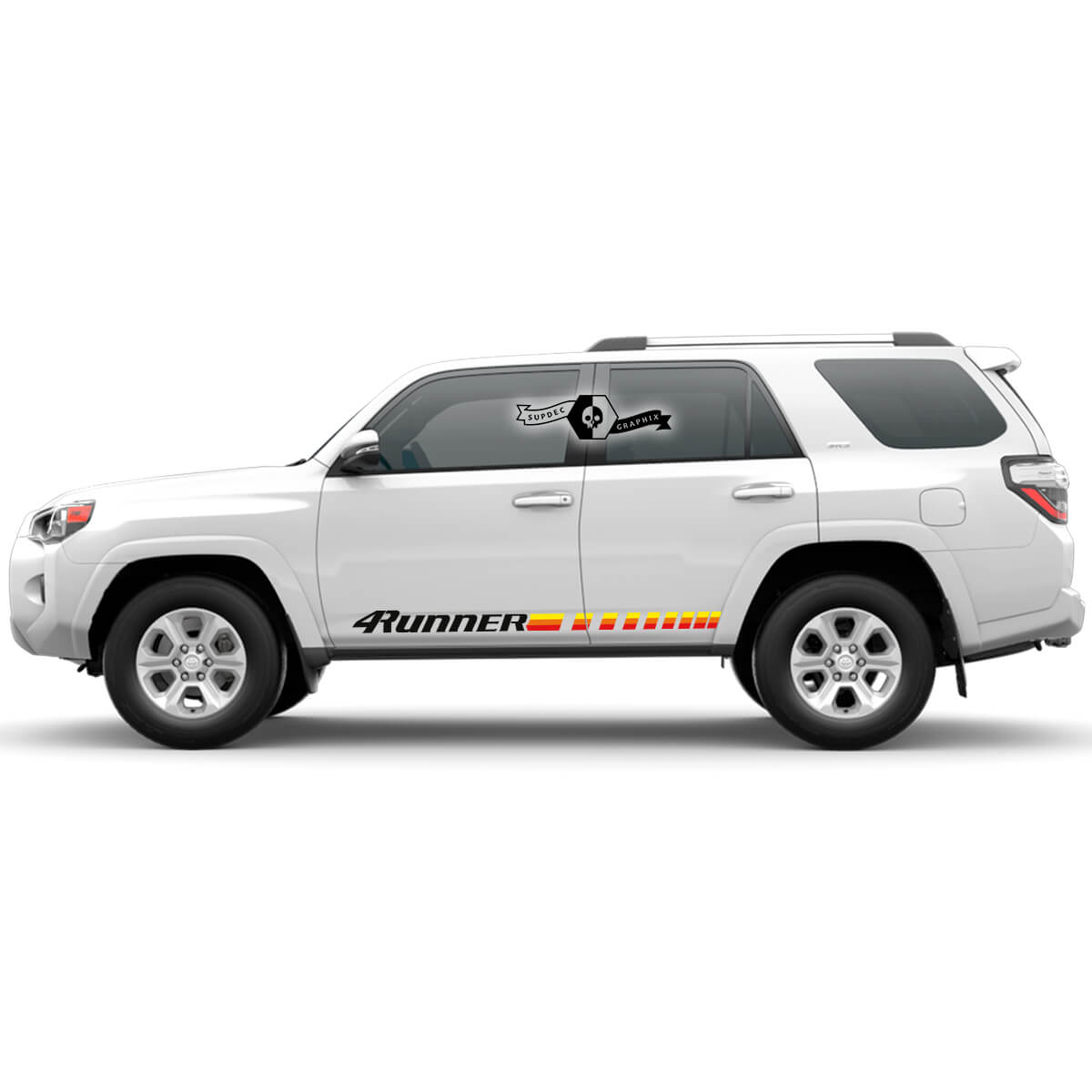 Pair 4Runner 2023 Side Vinyl Rocker Panel Decals Logo Sunrise colors stripe Stickers fits Toyota 4Runner TRD
