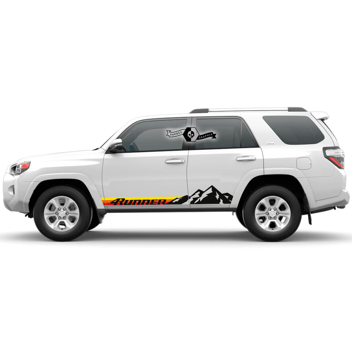 Pair 4Runner 2023 Side Vinyl Rocker Panel Decals Sunrise colors stripe Stickers for Toyota 4Runner TRD 