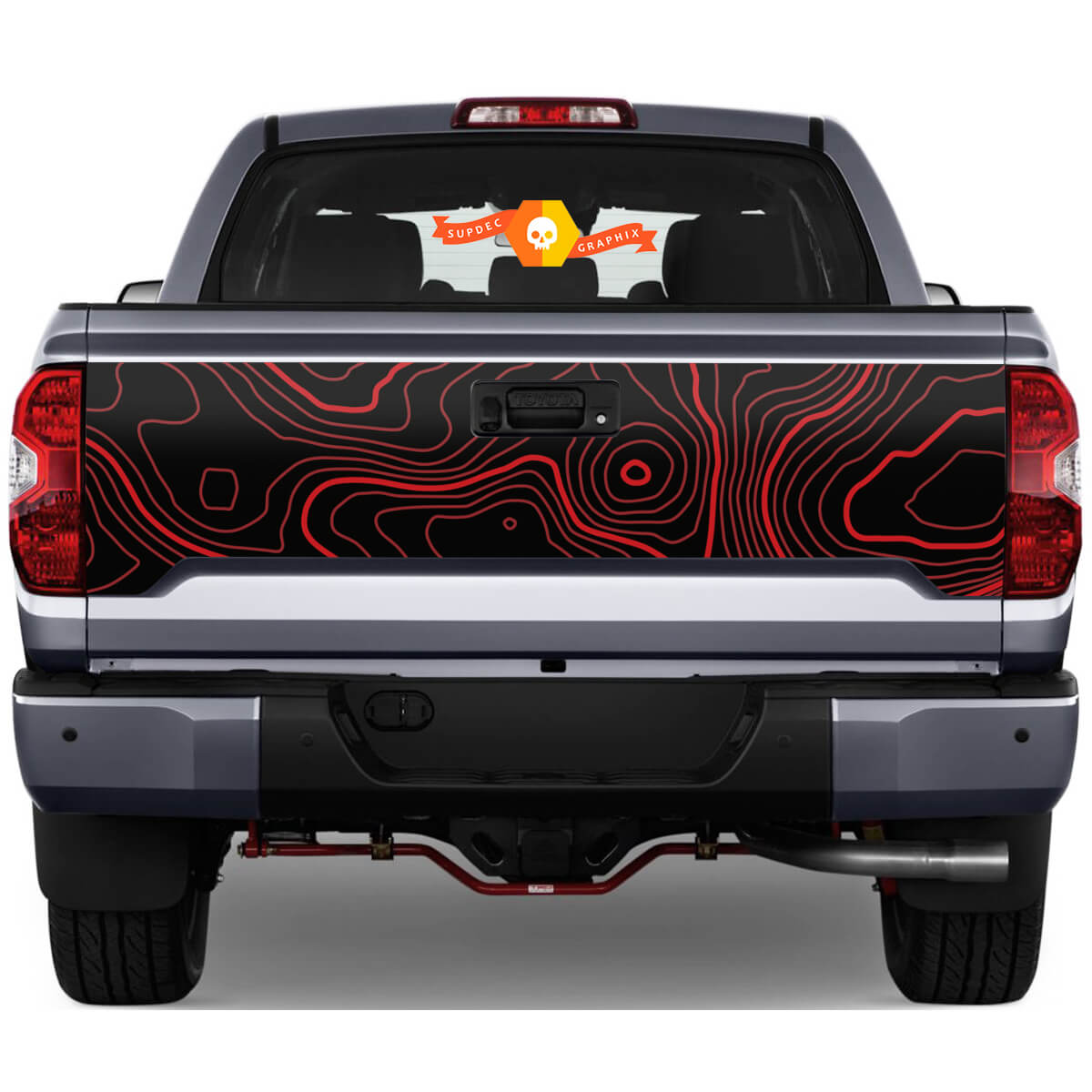 Tailgate Topographic Map Rear Sticker Decal For Toyota Tacoma Third generation 2015-2022 SupDec 2 colors 1