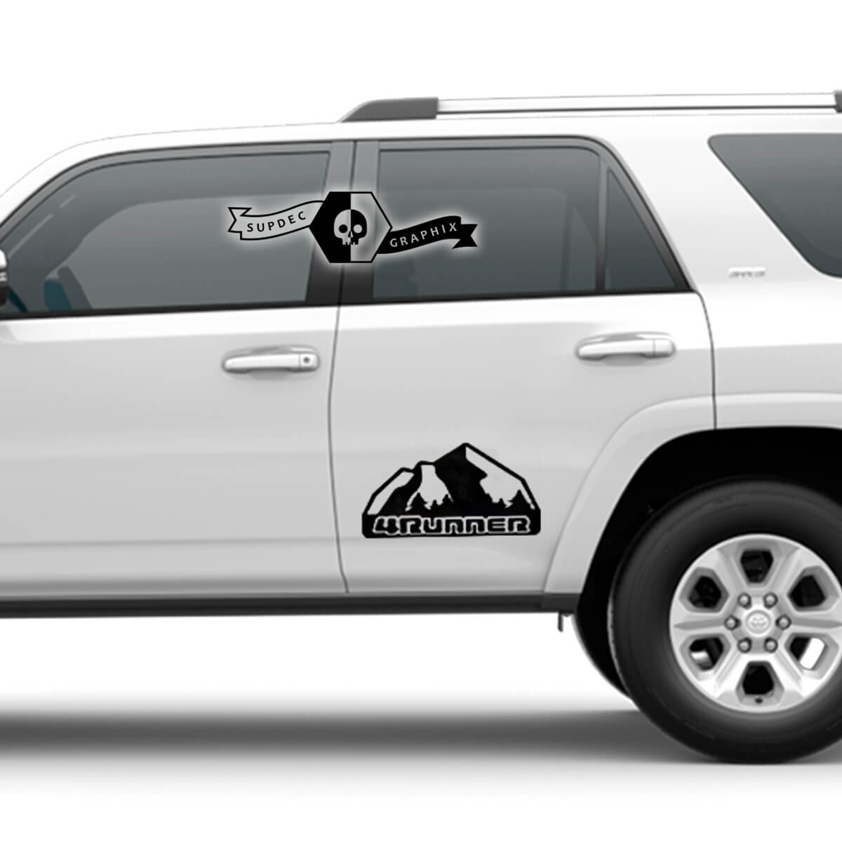 2x 4Runner 2023 Side Doors Vinyl Logo Mountains Decals Stickers fits Toyota 4Runner TRD
