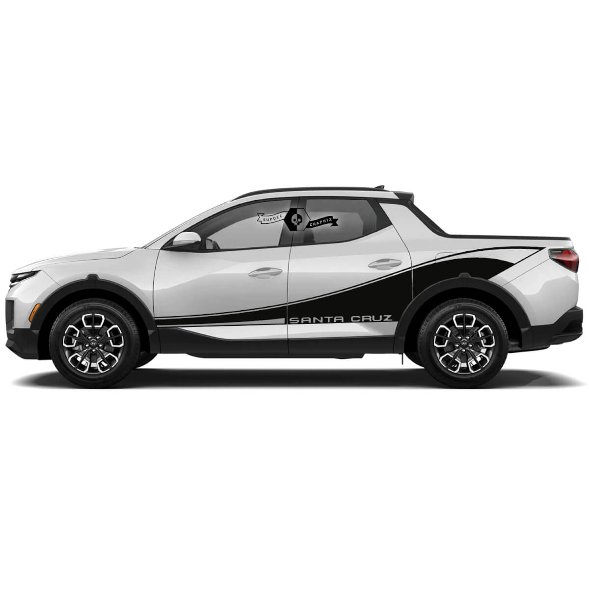 Modern Rocker Panel Splash Bed Side Vinyl Stickers Decal Graphic fit to Hyundai Santa Cruz
