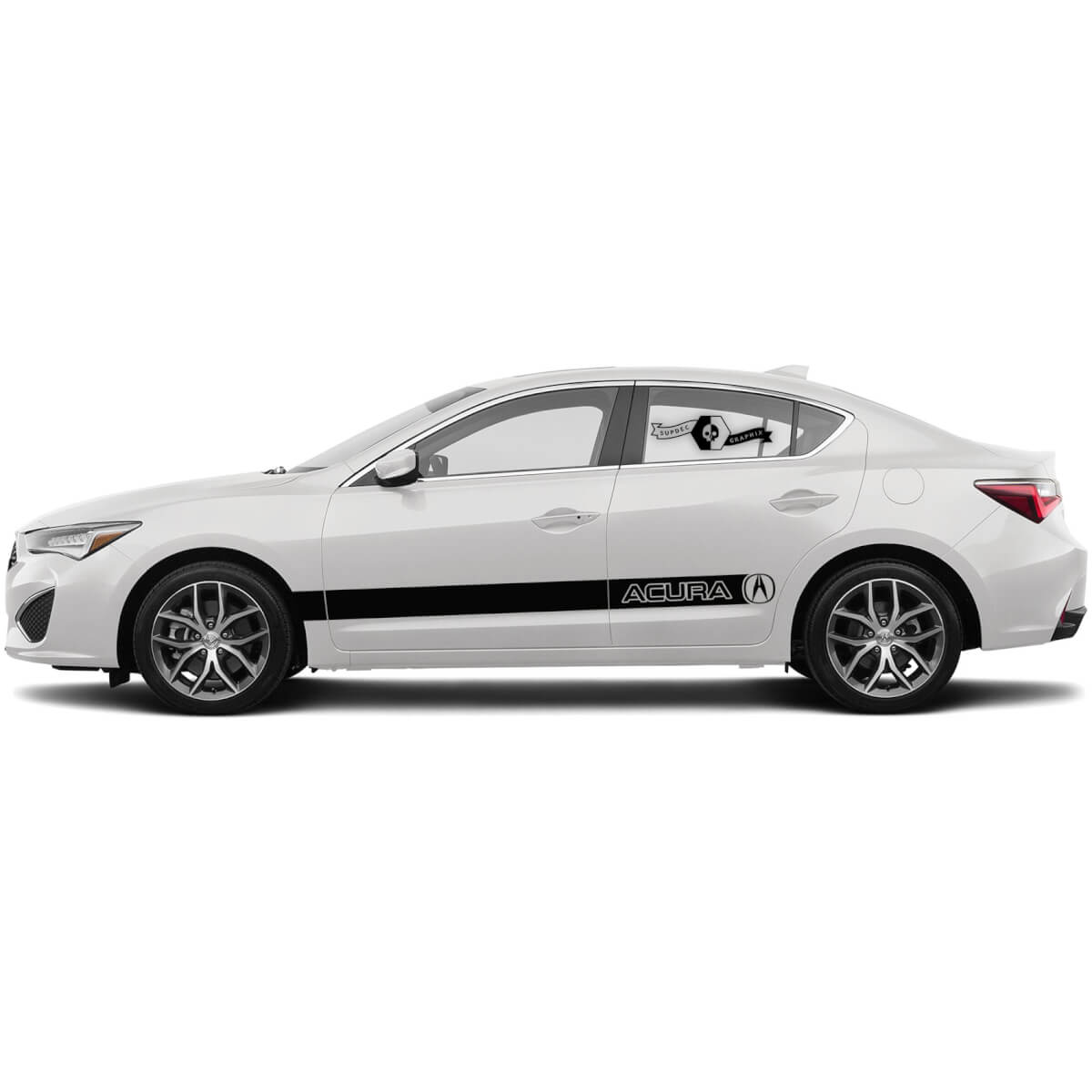 Pair Side Rocker Panel Doors Graphic Acura ILX  2021 TLX Acura RLX Car Racing Vinyl Decal Sticker