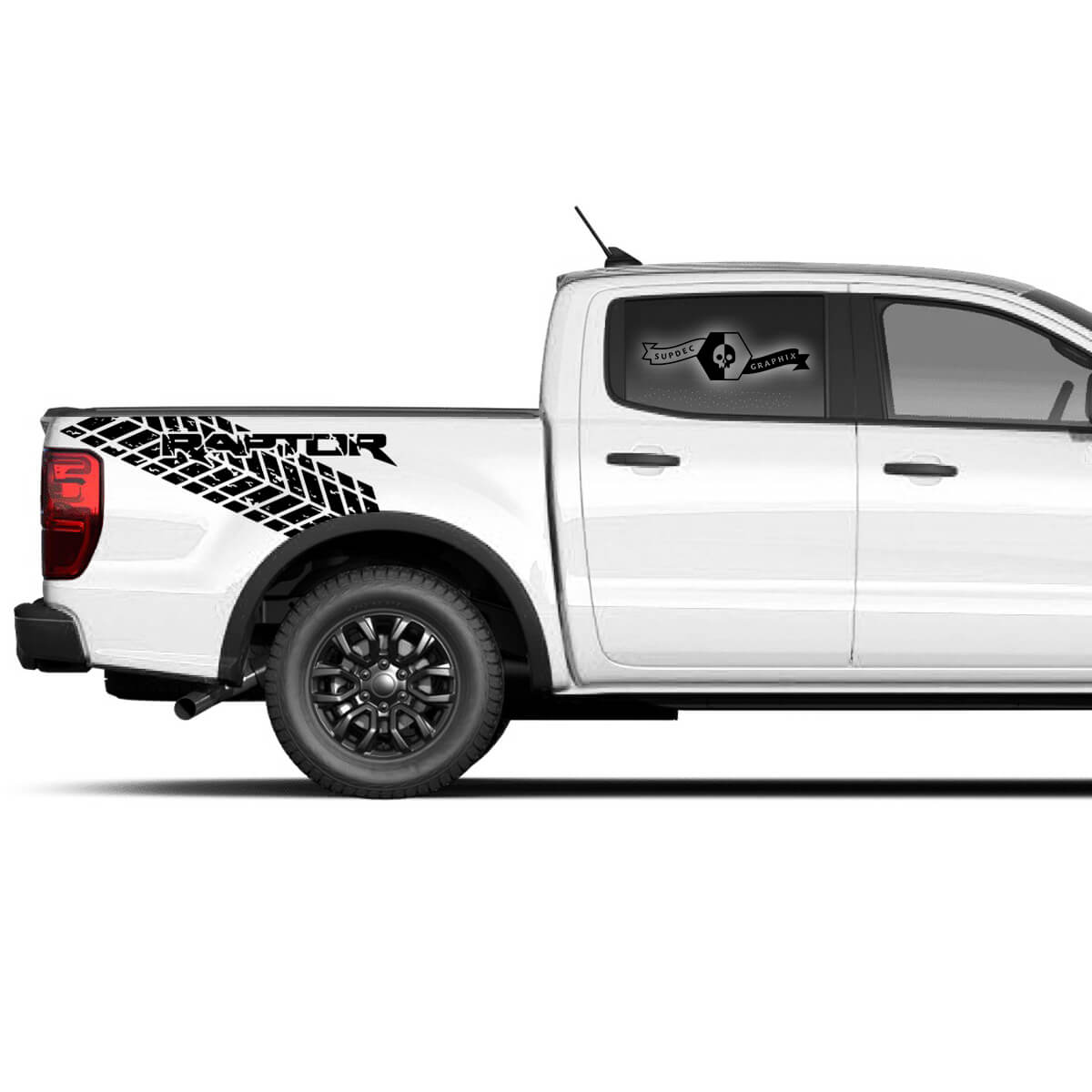 2x Modern New Ford F150 Raptor 2022 Tire Tracks Claws Side Bed Graphic Decal sticker