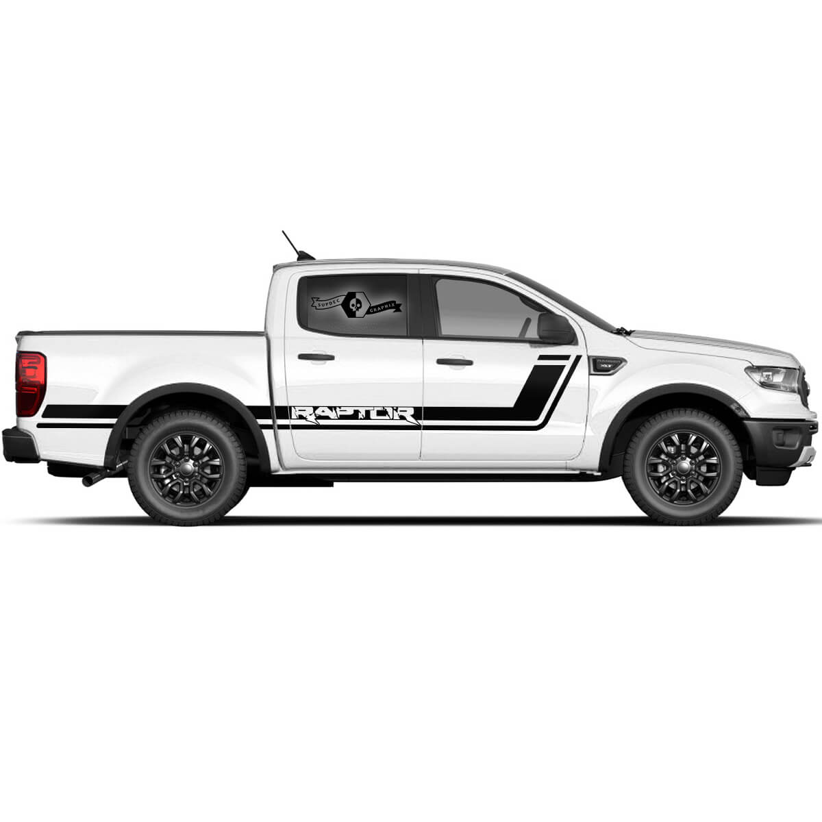 2x New Ford F150 Raptor 2022 ទំនិញថ្មី Side Doors Stripe Bed Raptor Graphic Decal Sticker
