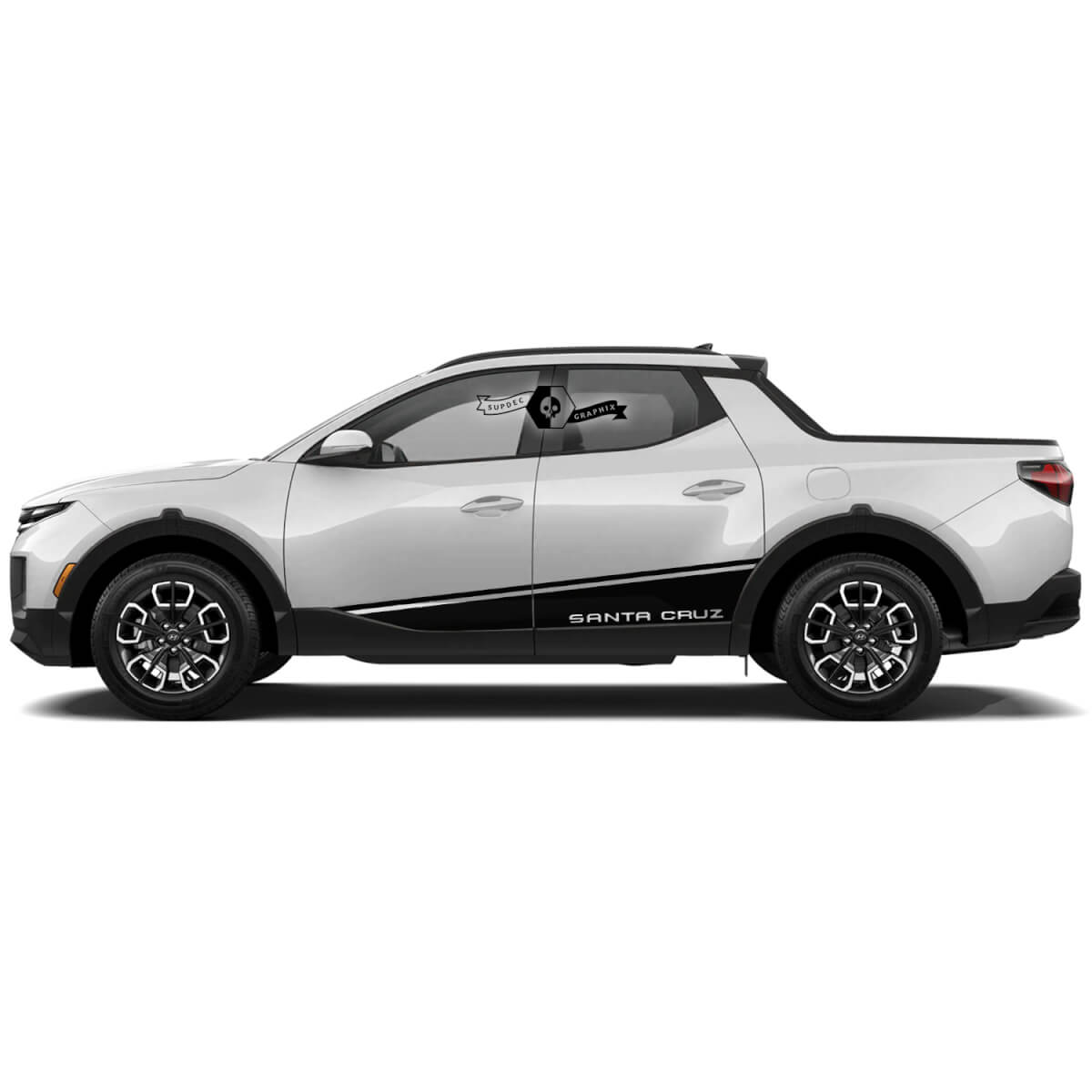 Rocker Panel Modern Logo Side Vinyl Stickers Decal Graphic kit fit to Hyundai Santa Cruz