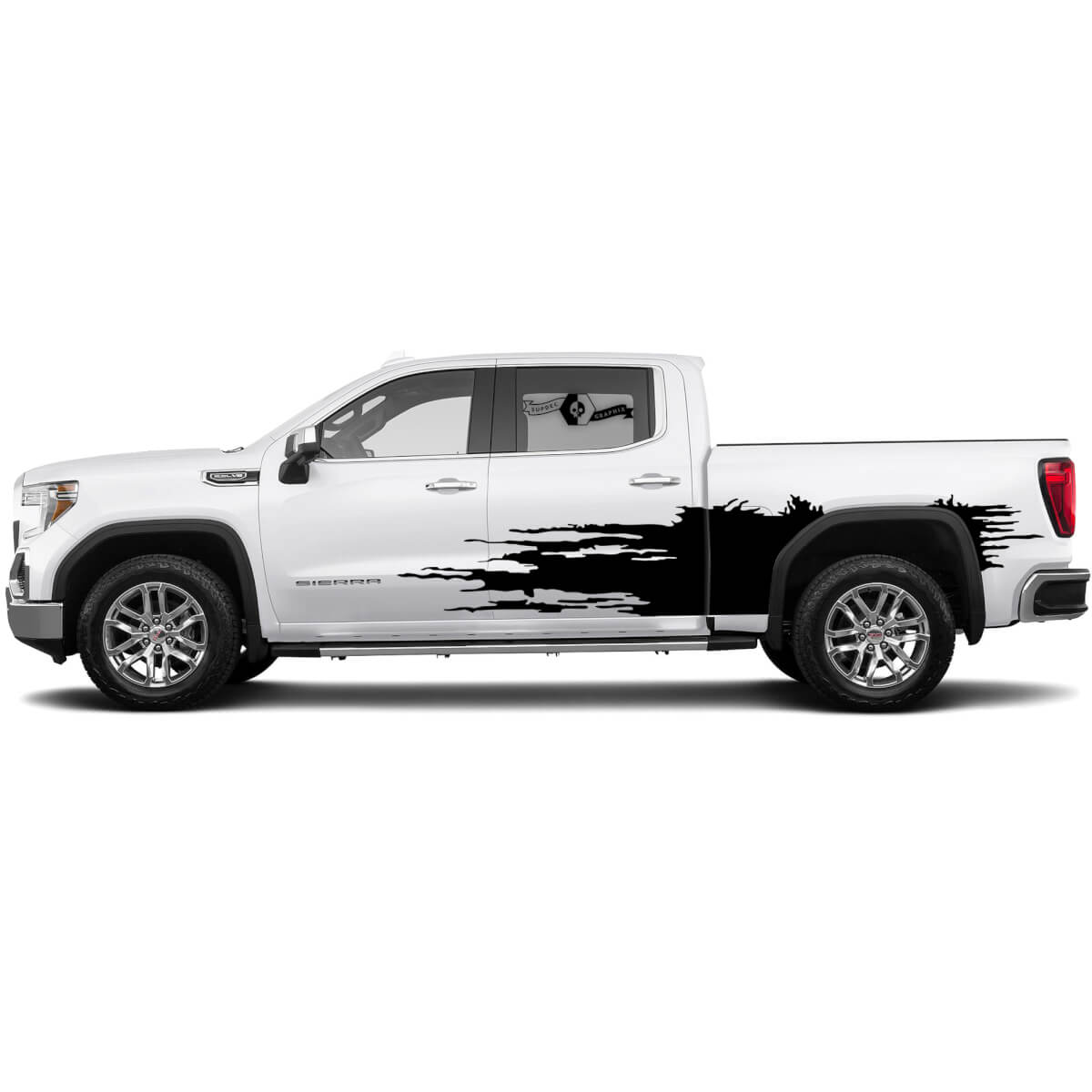 Pair Decals Sticker Mud Splash Kit for GMC Sierra 1500 Doors Side Vinyl Stickers Decal Graphic