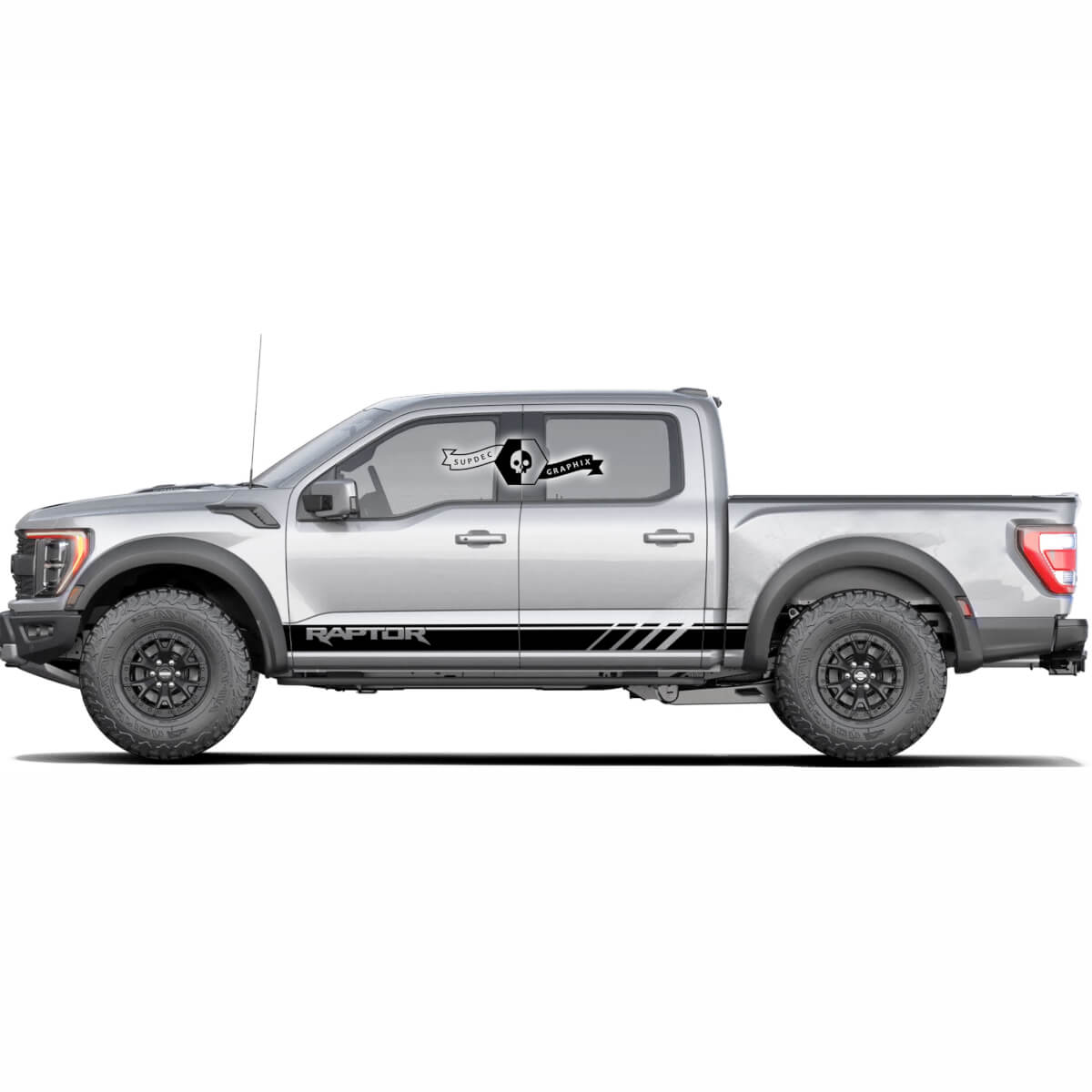 2x New Ford F150 Raptor 2022 Side Rocker Panel Graphics Stripe Bed Raptor Decal Sticker