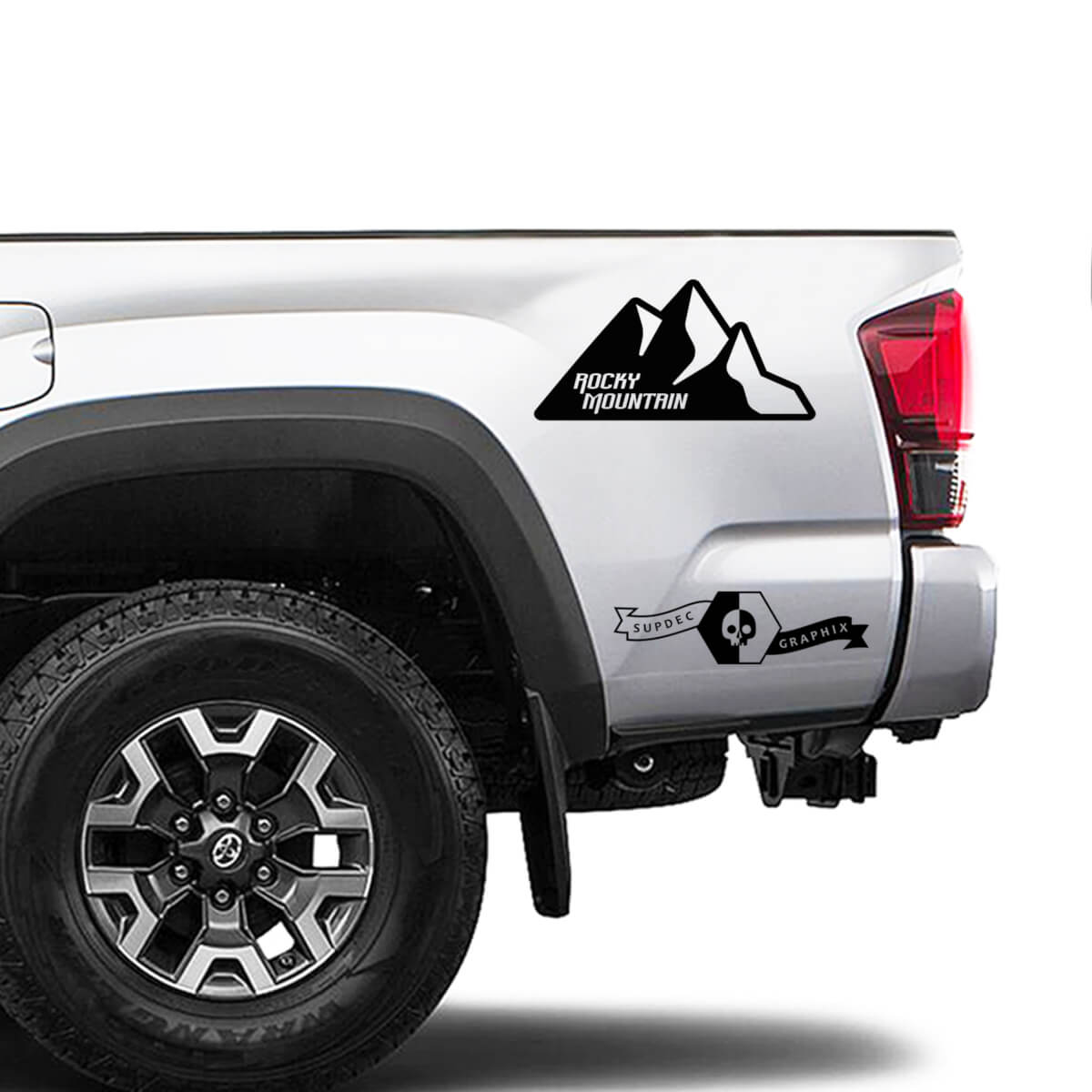 Pair Stripes for Tacoma Side Bed Rocky Mountain Retro Logo Vinyl Stickers Decal 