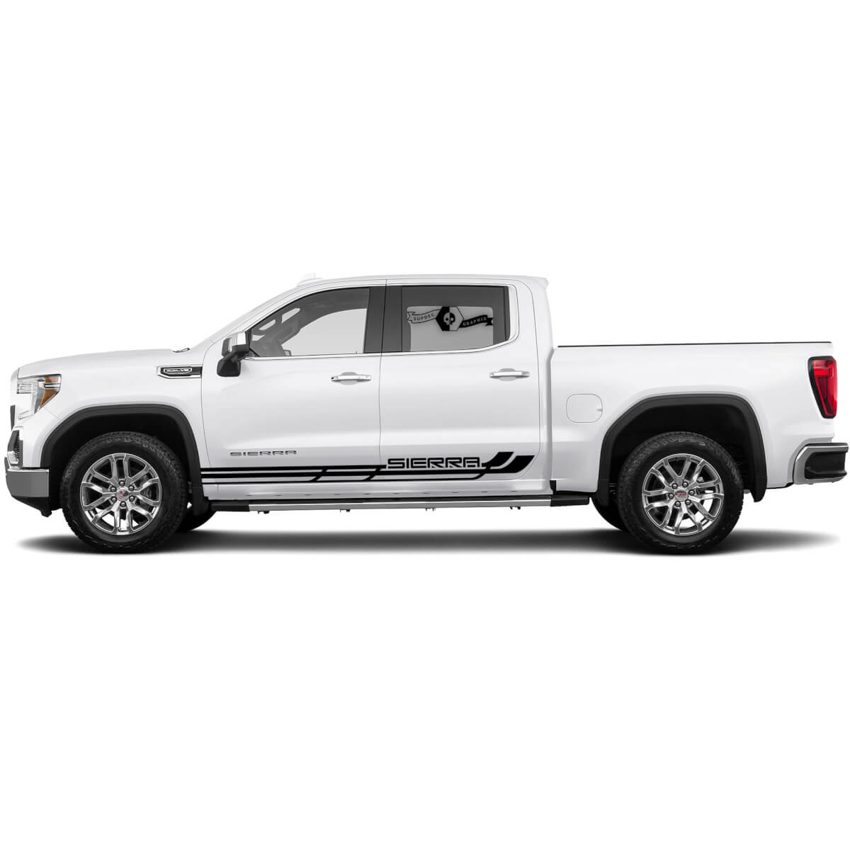 New Pair Side Stripes for 1500 GMC Sierra doors Rocker Panel Vinyl Stickers Decal Graphic kit