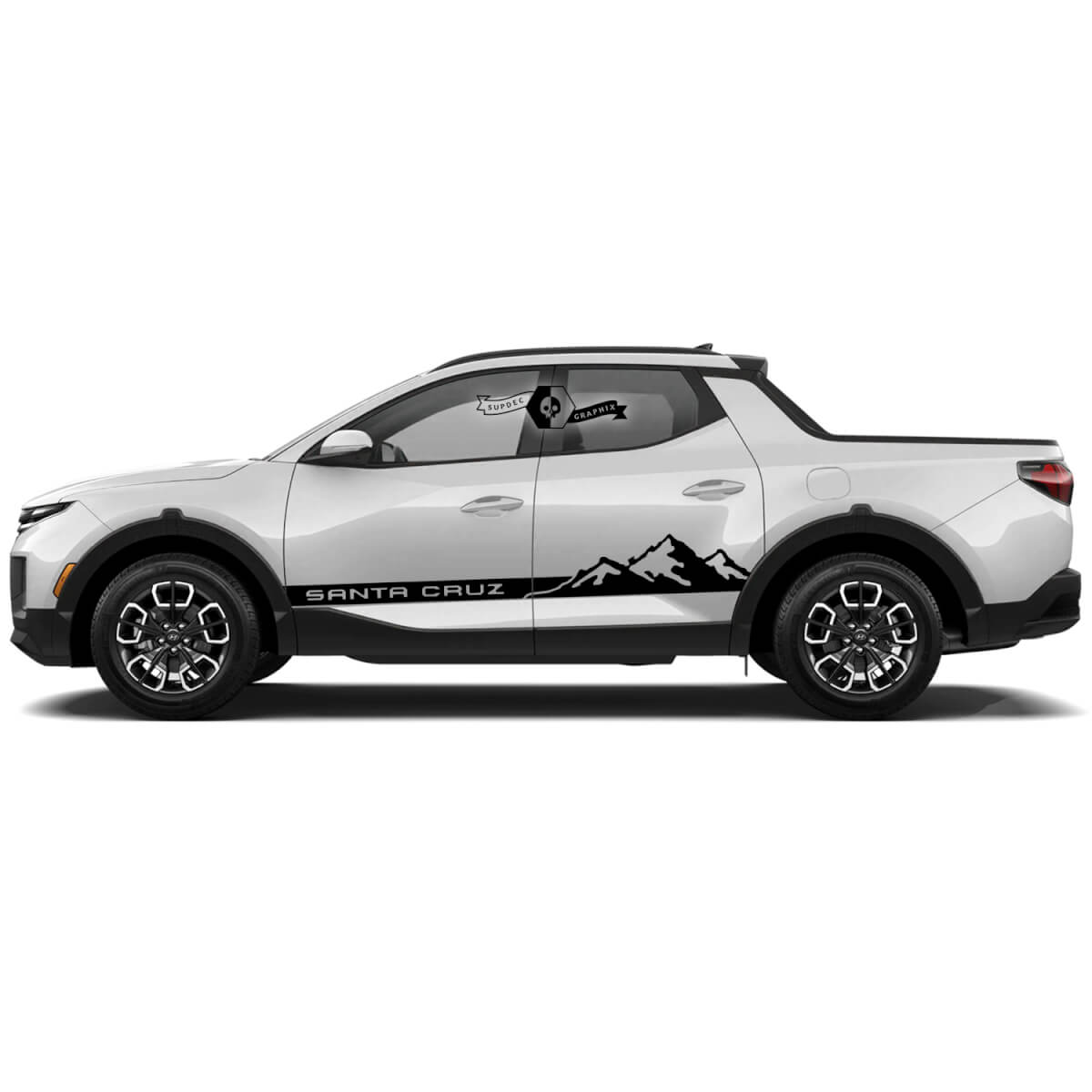Pair Modern Rocker Panel Rocky Mountains Side Doors Side Vinyl Stickers Decal Graphic Kit fit to Hyundai Santa Cruz
